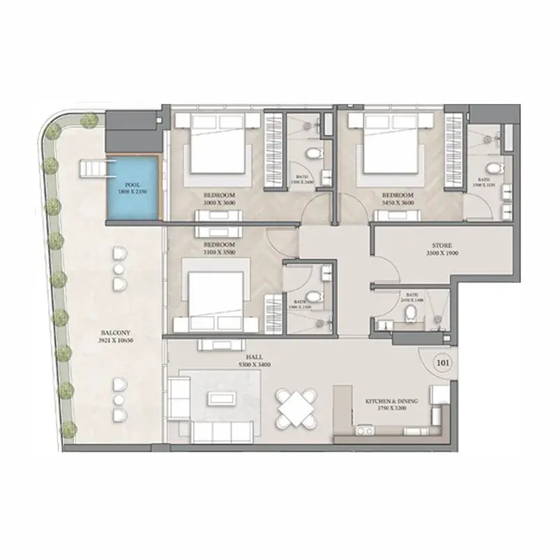 3 Bed